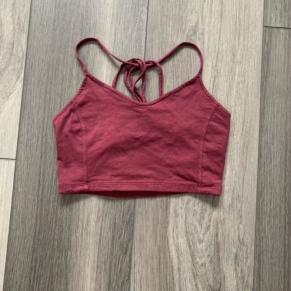Maroon Strappy Back Crop